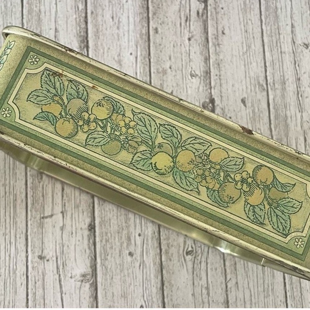 Vintage Pyrex 222 Metal Casserole Carrier Cradle‎ Green Apple Harvest Pattern